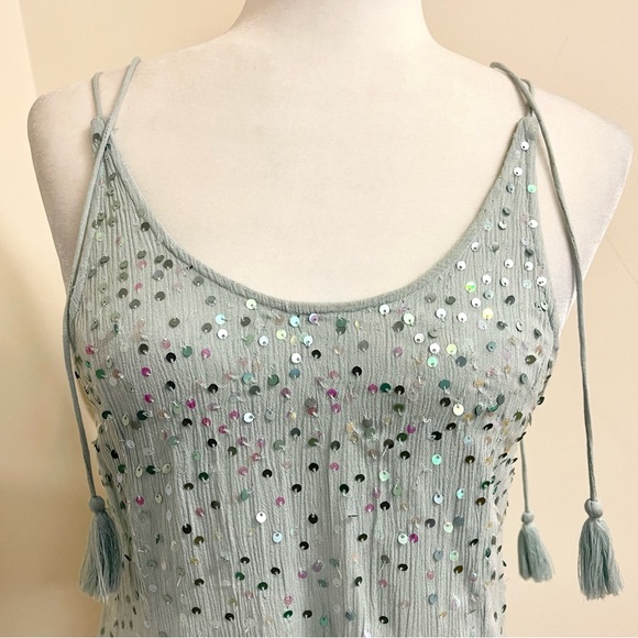 Sparkling Intimately Free People sequin slip dress with tassels! - Picture 7 of 17